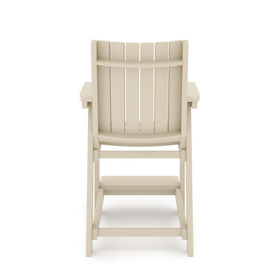 SoPoly Callaway Counter-Height Outdoor Dining Chair in Black, side and front views