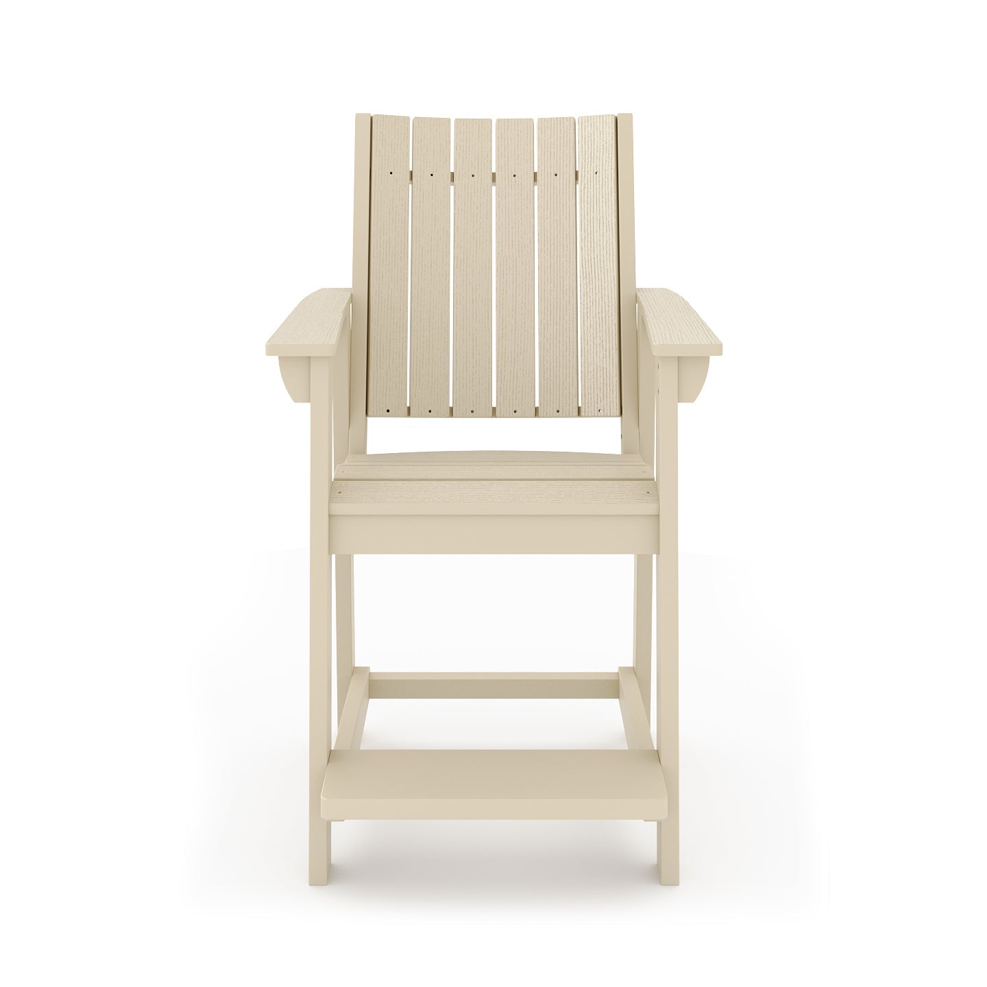 SoPoly Callaway Counter-Height Outdoor Dining Chair in Black, side and front views