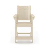 SoPoly Callaway Counter-Height Outdoor Dining Chair in Black, side and front views