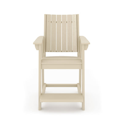 SoPoly Callaway Counter-Height Outdoor Dining Chair in Black, side and front views