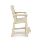 SoPoly Callaway Counter-Height Outdoor Dining Chair in Black, side and front views