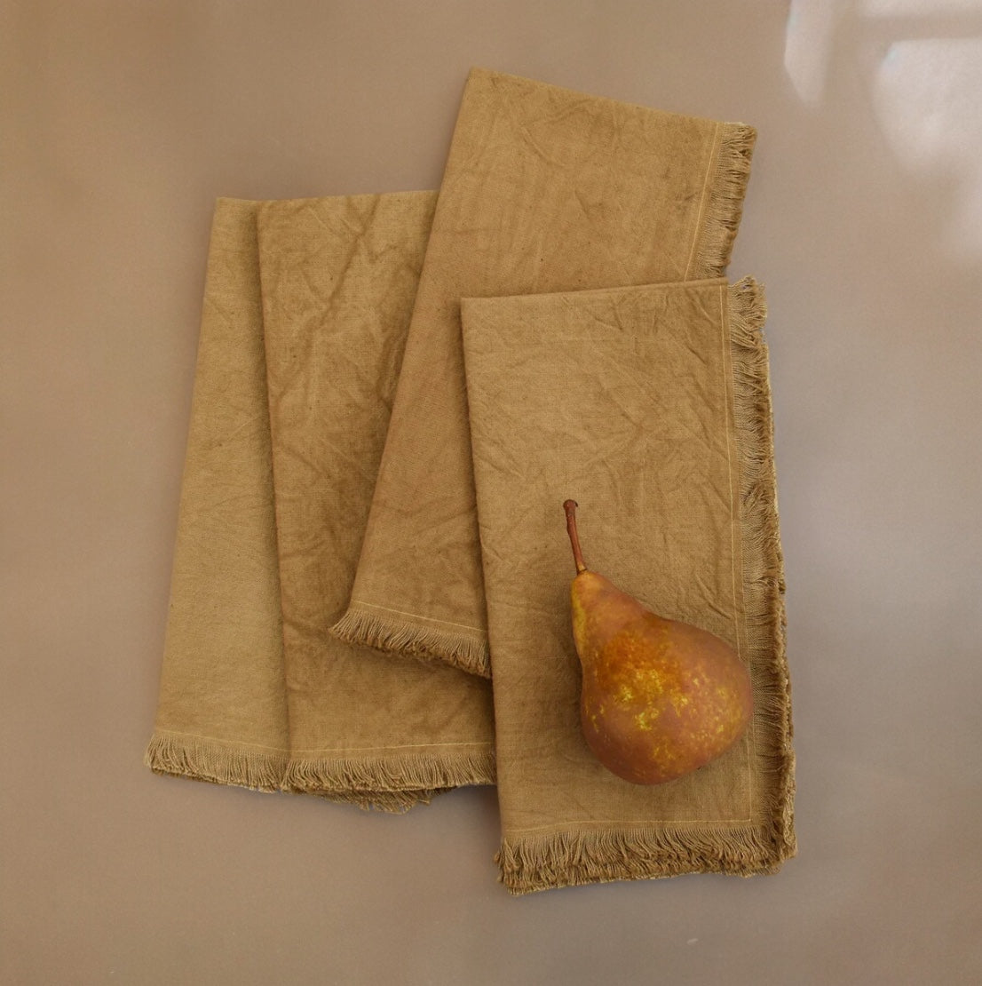 Camel Cotton Napkins (Set of 4) by CECILIADENADIE studio from MESO