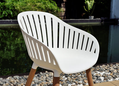 Leyland Table and Nassau White Armchairs Dining Set by LifestyleGarden US - product image 7 for Resin Society
