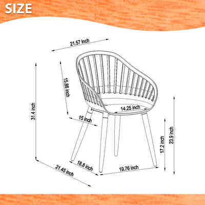 Nassau Chairs Resin and Wood - 4 Piece by LifestyleGarden US - product image 4 for Resin Society
