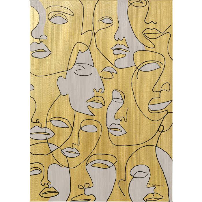 Canvas Picture Faces 70x100 by DEKOR showing vertical framed abstract faces artwork hung on a neutral wall.