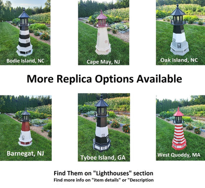 Handcrafted Amish Made Cape Hatteras Solar Lighthouse outdoor lawn ornament