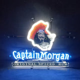 Captain Morgan Original Spiced Rum Neon Sign illuminated on a wall
