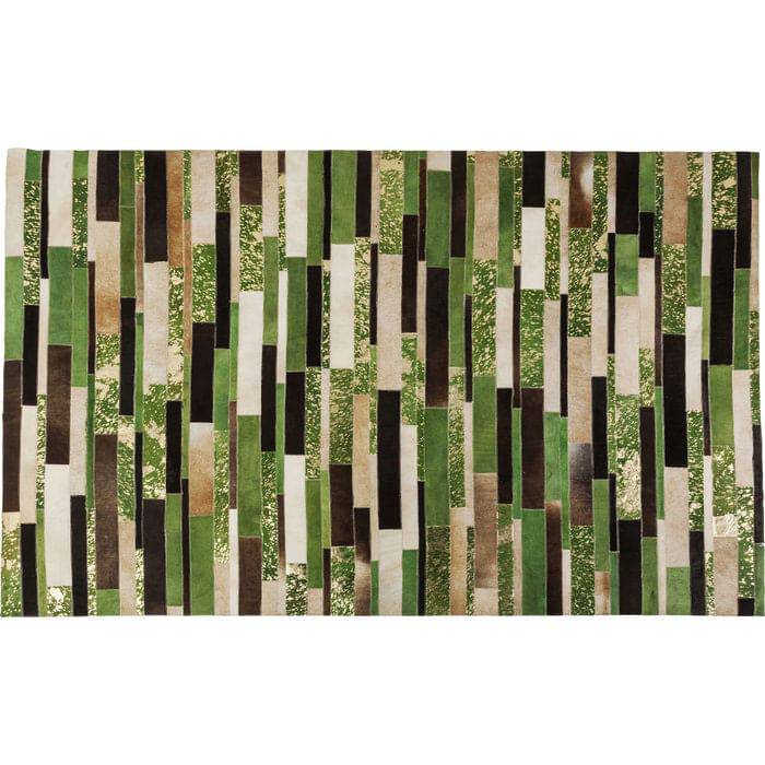 Carpet Brick Green 170x240cm by DEKOR - product image showing green patchwork and metallic prints