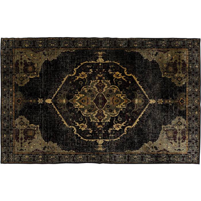 Carpet Ornamento Anthracite laid on floor showing intricate pattern in dark anthracite color