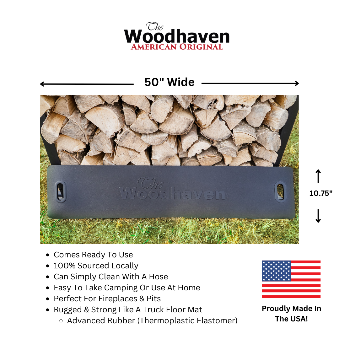 Woodhaven Firewood Log Carrier made of waterproof Vyram with foldable handles