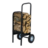 Woodhaven Firewood Cart with solid rubber wheels and steel frame