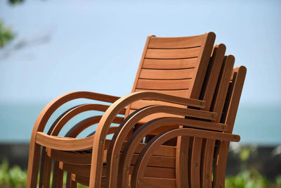 Catalina Stacking Wood Armchair - 4 Piece by LifestyleGarden US - main product image for Resin Society