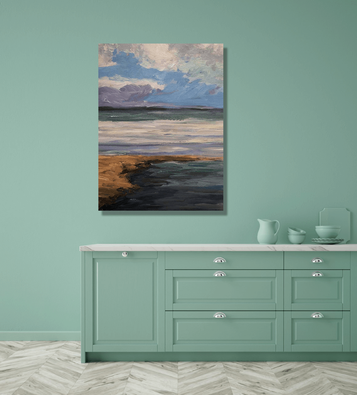 Celadon II Artist Enhanced Canvas Print by John Beard Collection - product image 3 for Resin Society