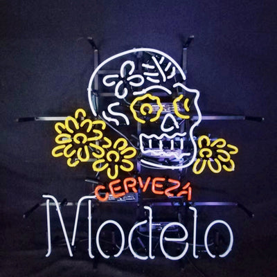 Cerveza Modelo Beer Skull Bone Neon Signs by Neon Signs Land - product image 3 for Resin Society