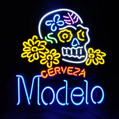 Cerveza Modelo Beer Skull Bone Neon Signs by Neon Signs Land - product image 2 for Resin Society