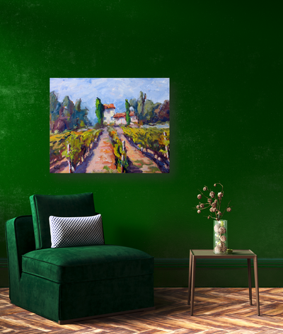 Chablis Vineyard Artist Enhanced Canvas Print by John Beard Collection - product image 2 for Resin Society