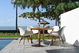 Oldbury Round Table and 4 Chamonix Carver Armchair Dining Set by LifestyleGarden US - product image 2 for Resin Society