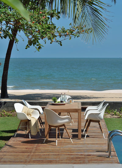 Rinjani Rectangular Table and 6 Chamonix Arm Chair by LifestyleGarden US - product image 2 for Resin Society
