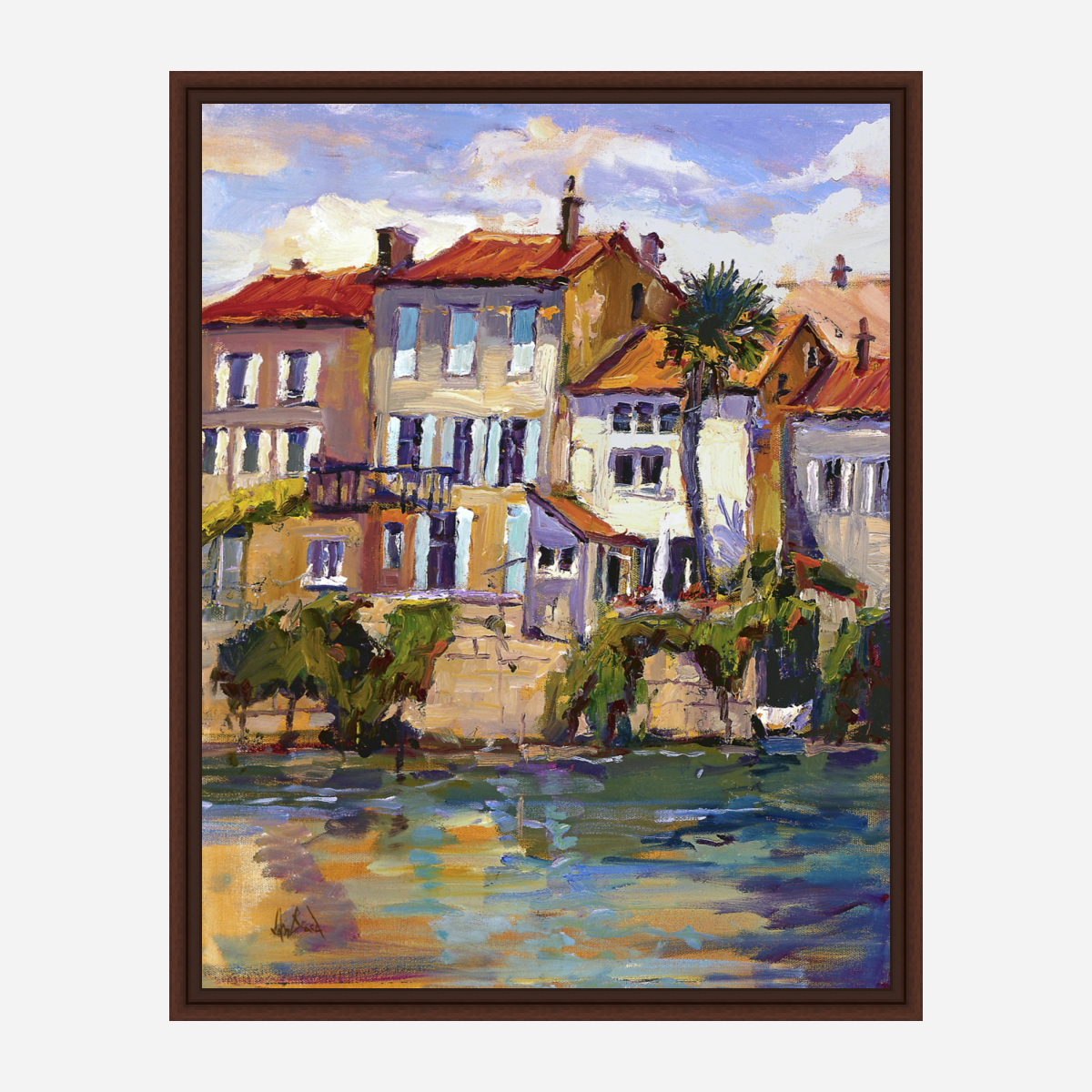 Charantee River Shops Artist Enhanced Canvas Print by John Beard Collection - product image 6 for Resin Society