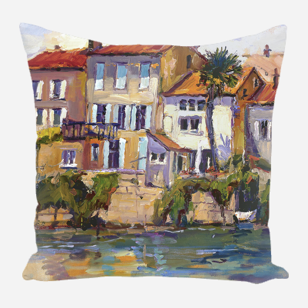 Charantee River Shops Pillow by John Beard Collection - main product image for Resin Society