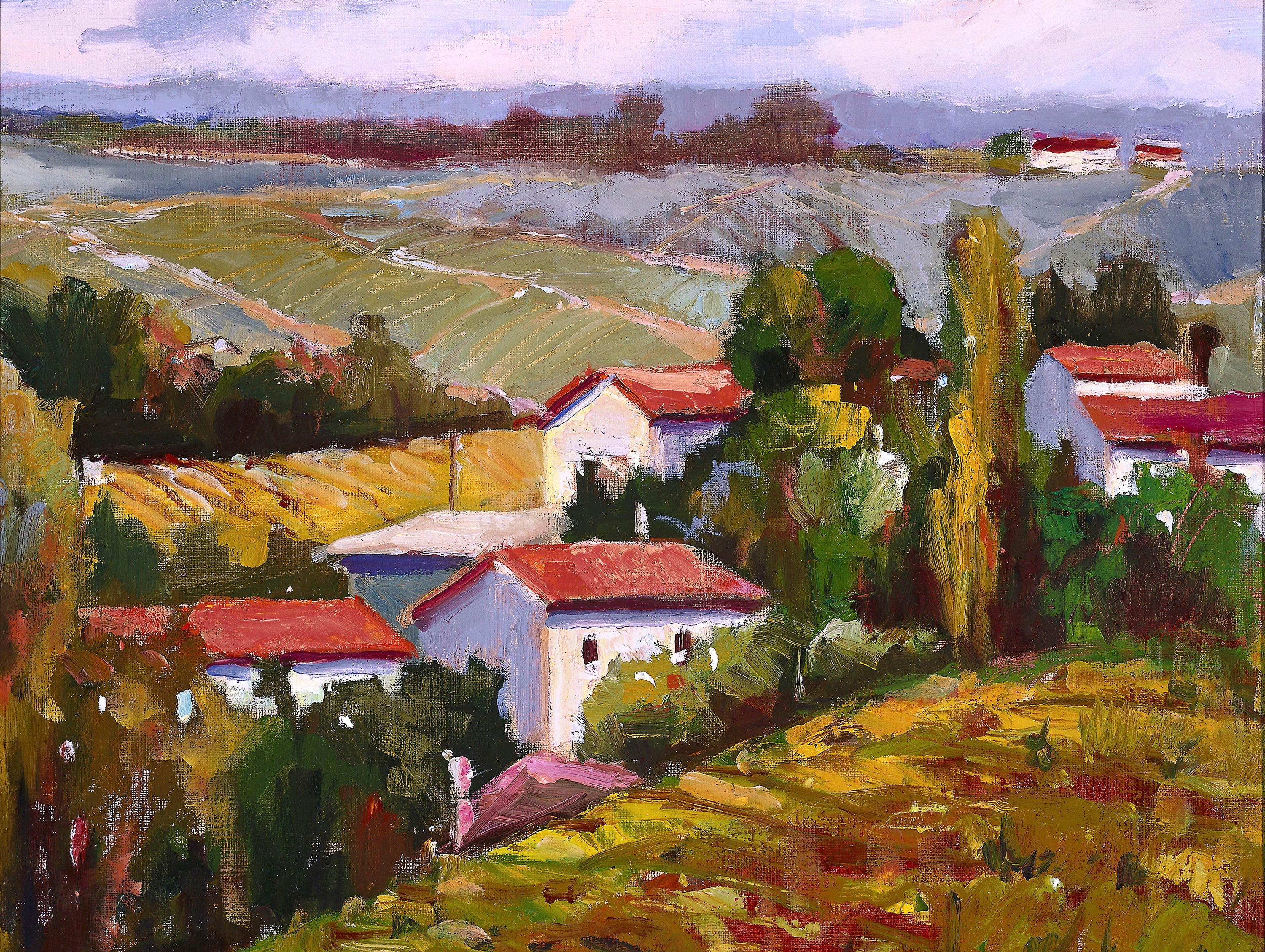 Chateau de la Grav Artist Enhanced Canvas Print by John Beard Collection - main product image for Resin Society