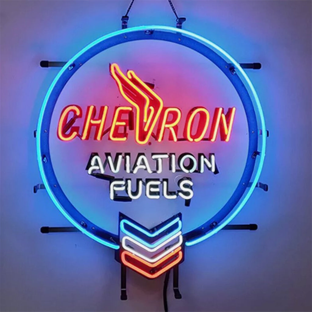 Chevron Aviation Fuels Gasoline Neon Signs by Neon Signs Land - main product image for Resin Society