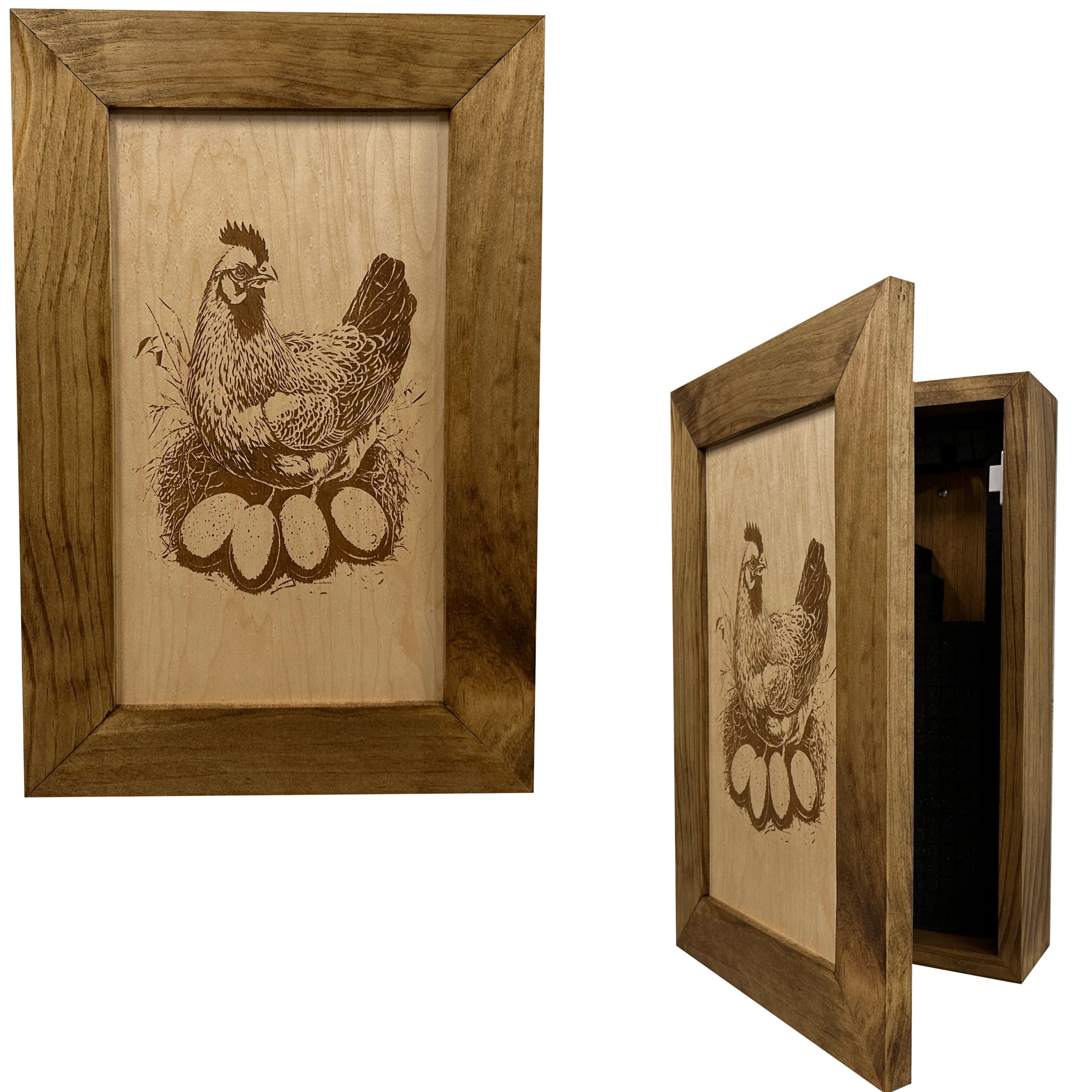 Hidden Gun Safe Chicken and Eggs Farmhouse Scene by Bellewood Designs - main product image for Resin Society