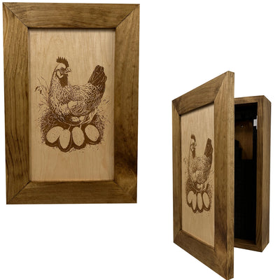 Hidden Gun Safe Chicken and Eggs Farmhouse Scene by Bellewood Designs - main product image for Resin Society