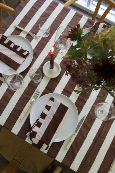Chocolate Stripe Table Throw by Sarah Spiegel - product image 2 for Resin Society