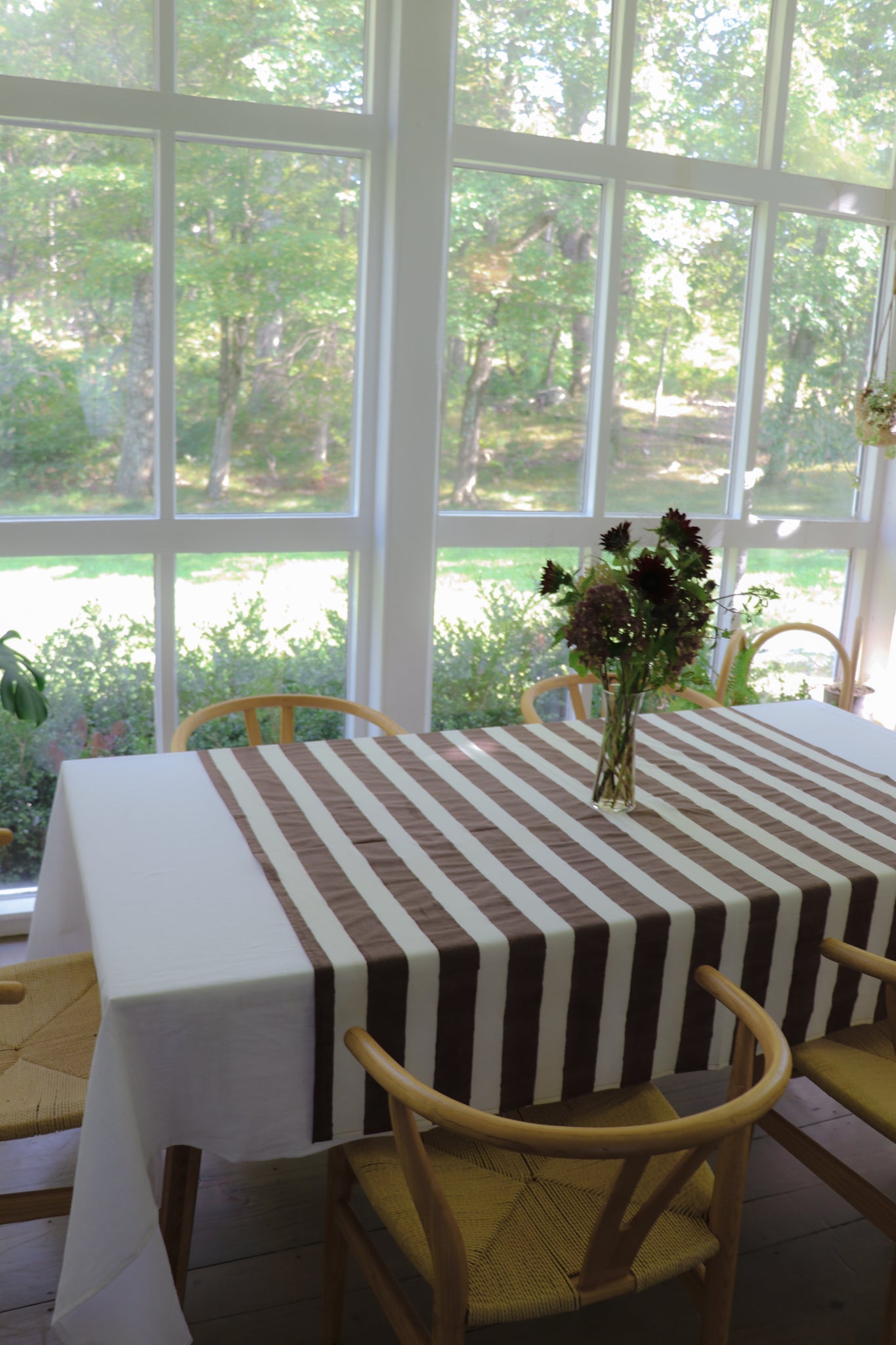 Chocolate Stripe Table Throw by Sarah Spiegel - product image 3 for Resin Society