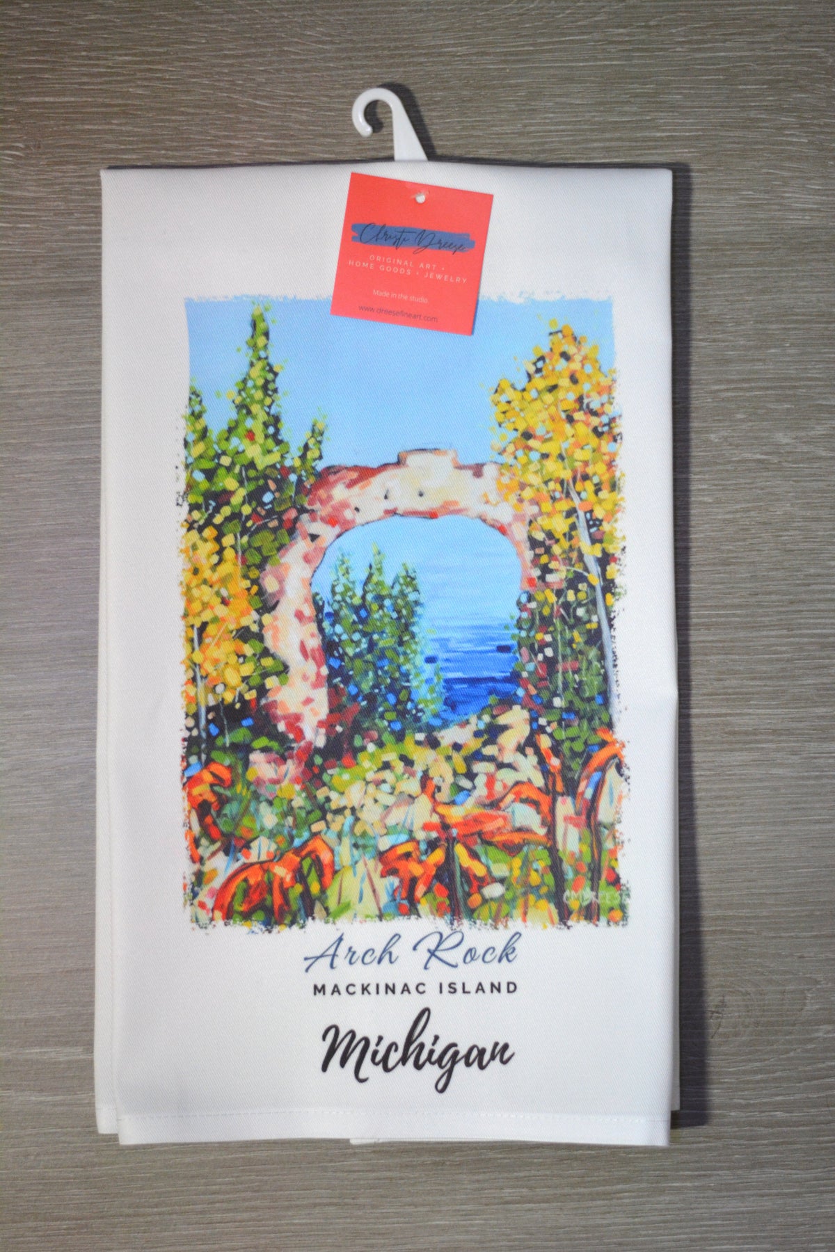 Dish Towel - "Arch Rock- Mackinac Island Kitchen Towel" detail image - Resin Society
