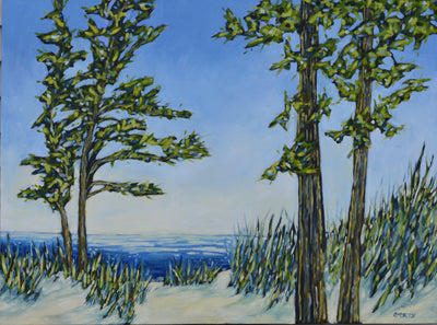 "A Quiet Path to the Lake" Original Oil Painting on Canvas,