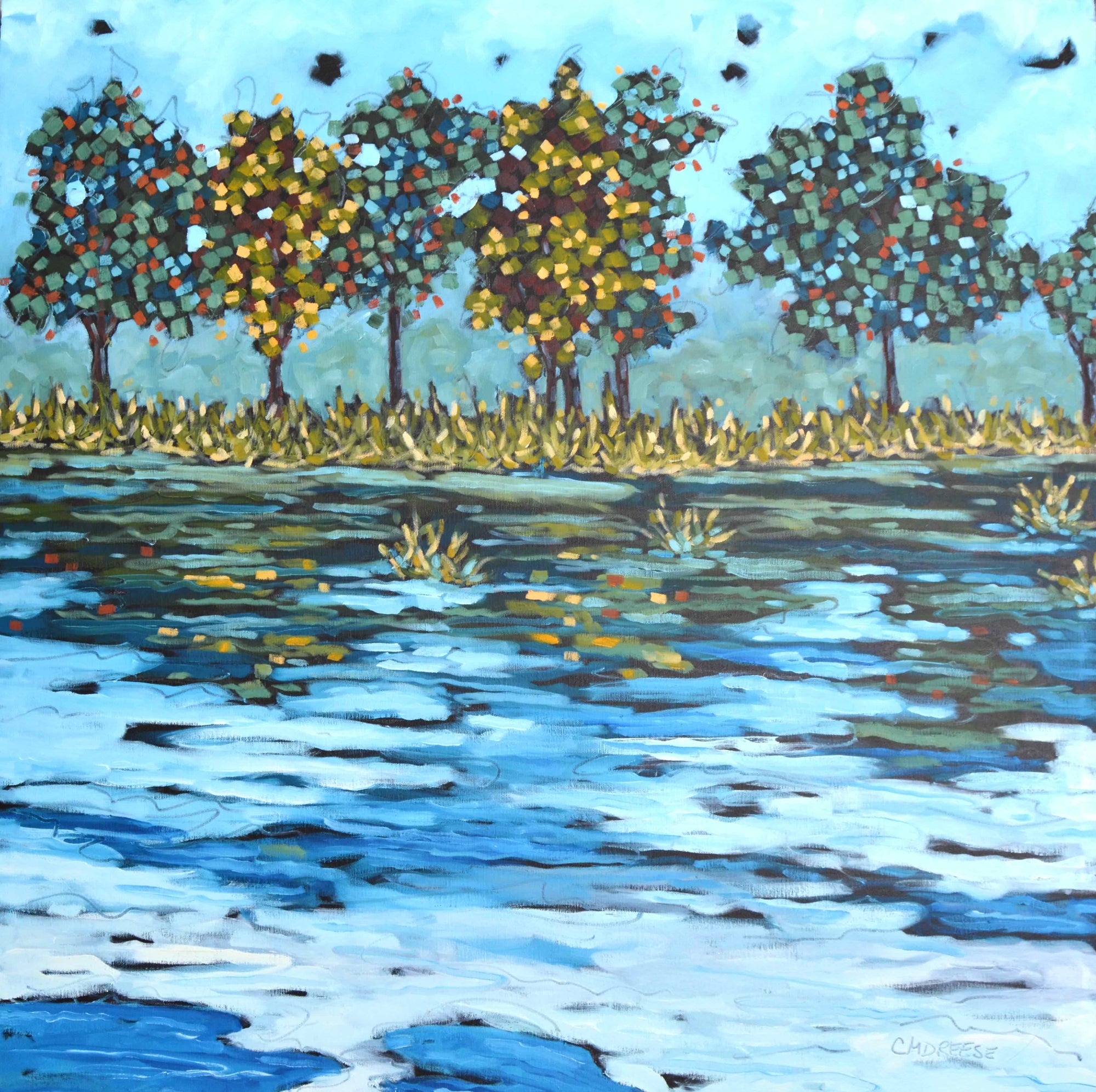"Boundaries" Original Oil Painting on Canvas by Dreese Fine Art - main product image for Resin Society