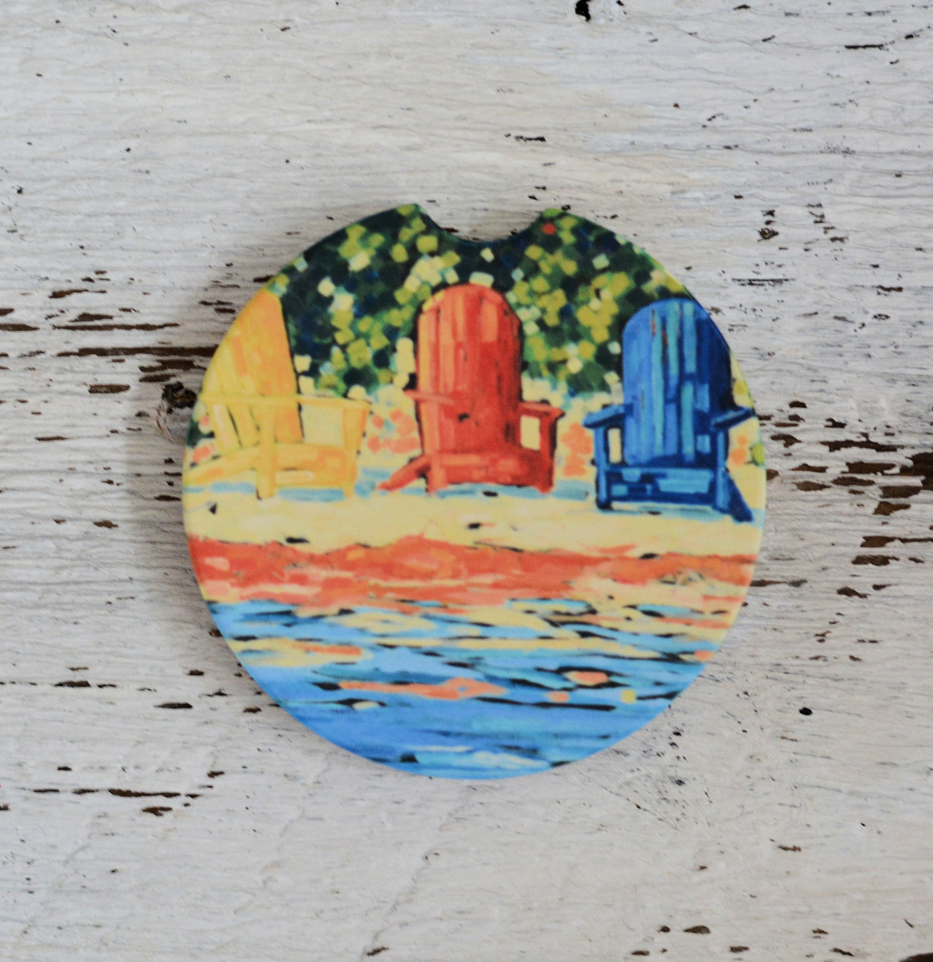 Car Coaster: Summer Pleasures. Artist Christi Dreese by Dreese Fine Art - Resin Society
