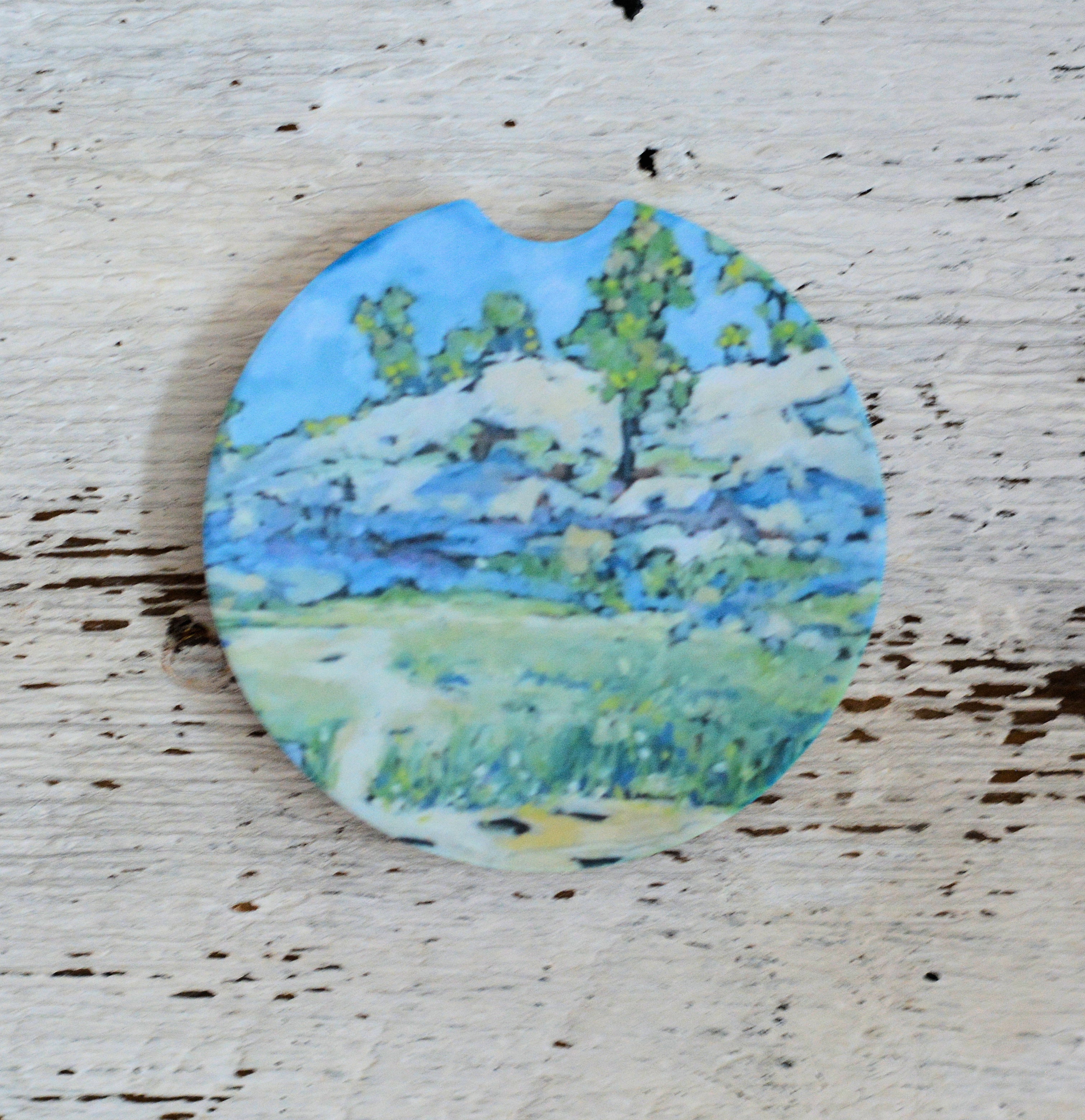 Car Coaster:Dear Beach, I think About You All the Time. Artist Christi Dreese by Dreese Fine Art - Resin Society