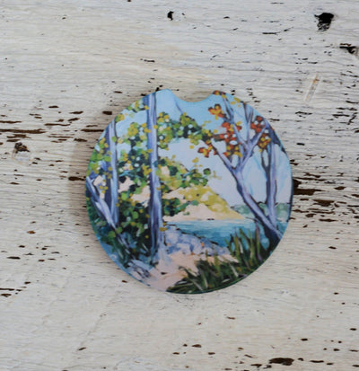 Car Coaster: A Walk Along The Shoreline. Artist Christi Dreese by Dreese Fine Art - Resin Society