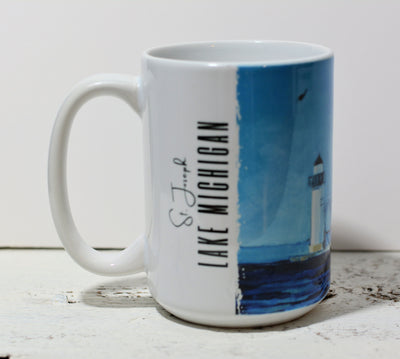 Drinkware-Saint Joseph Michigan Lighthouse detail image - Resin Society