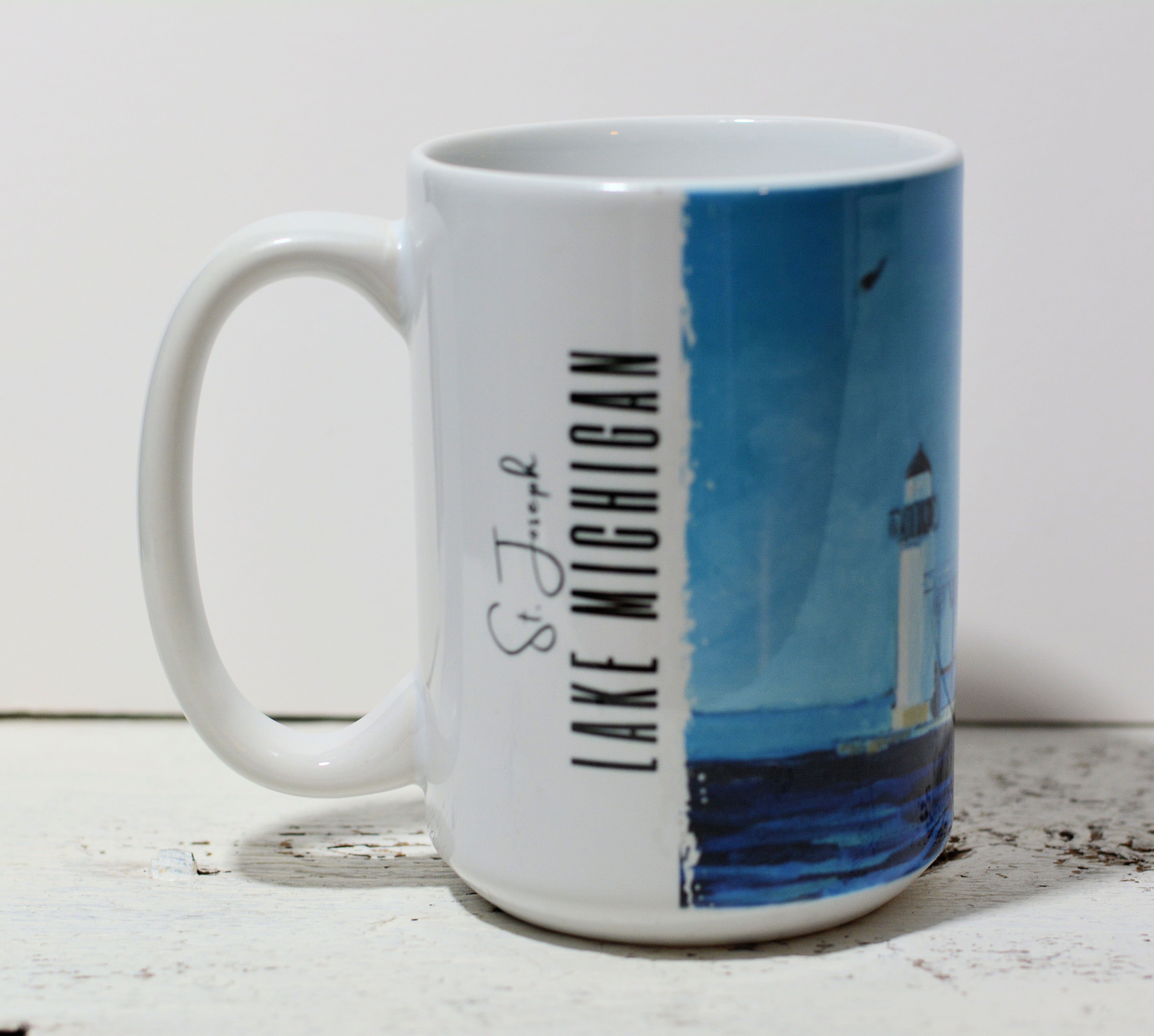 Drinkware-Saint Joseph Michigan Lighthouse detail image - Resin Society