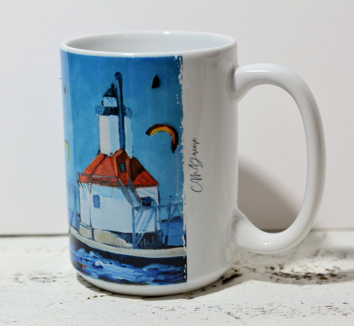 Drinkware-Saint Joseph Michigan Lighthouse detail image - Resin Society