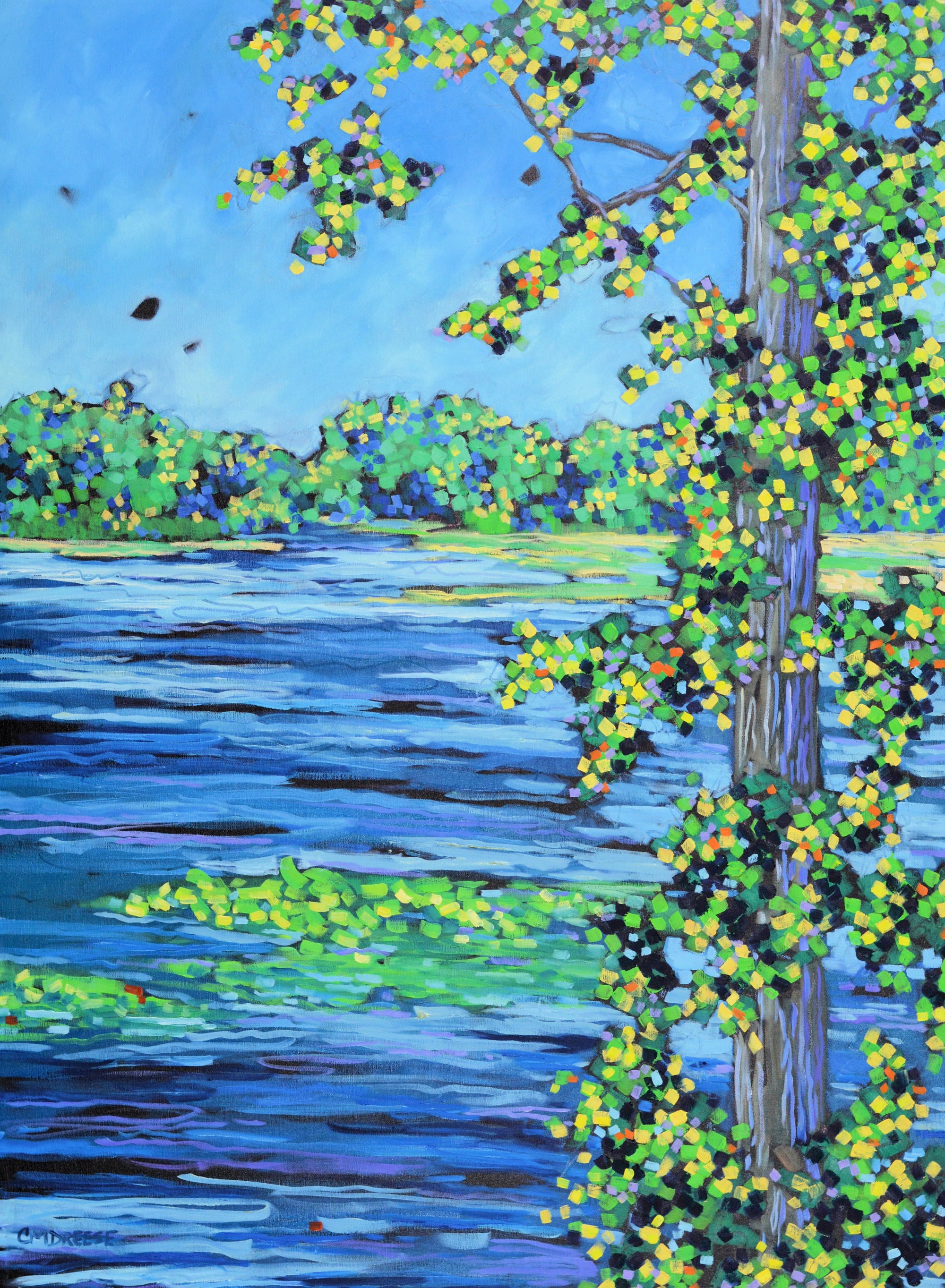 "Grand River Waterway" Oil Painting on Canvas. Artist Christi Dreese by Dreese Fine Art - main product image for Resin Society