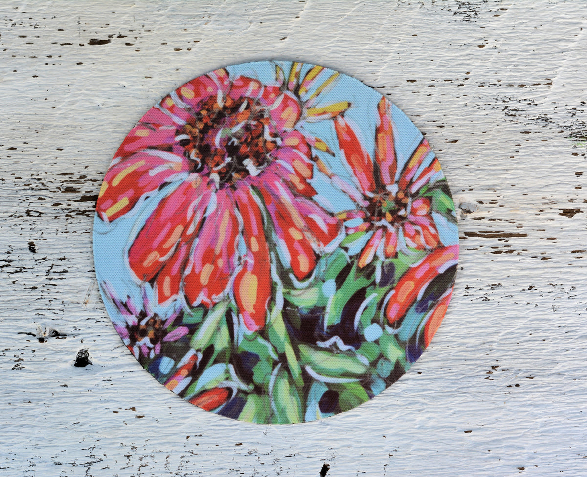 Rubber Grip Jar Opener - Pink Cone Flowers by Dreese Fine Art - Resin Society