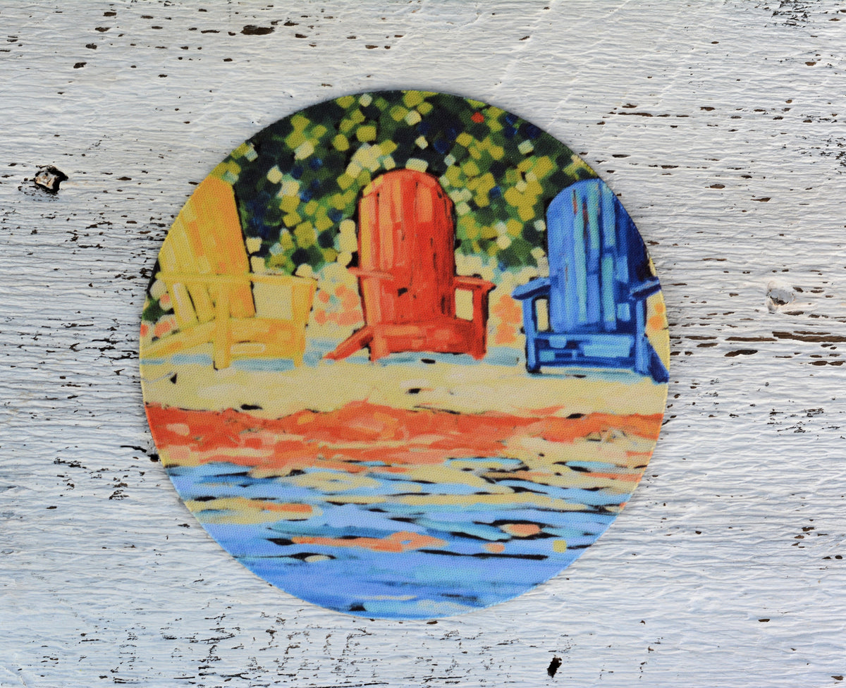 Rubber Grip Jar Opener -Summer Pleasure, Adirondack Chairs, Beach by Dreese Fine Art - Resin Society