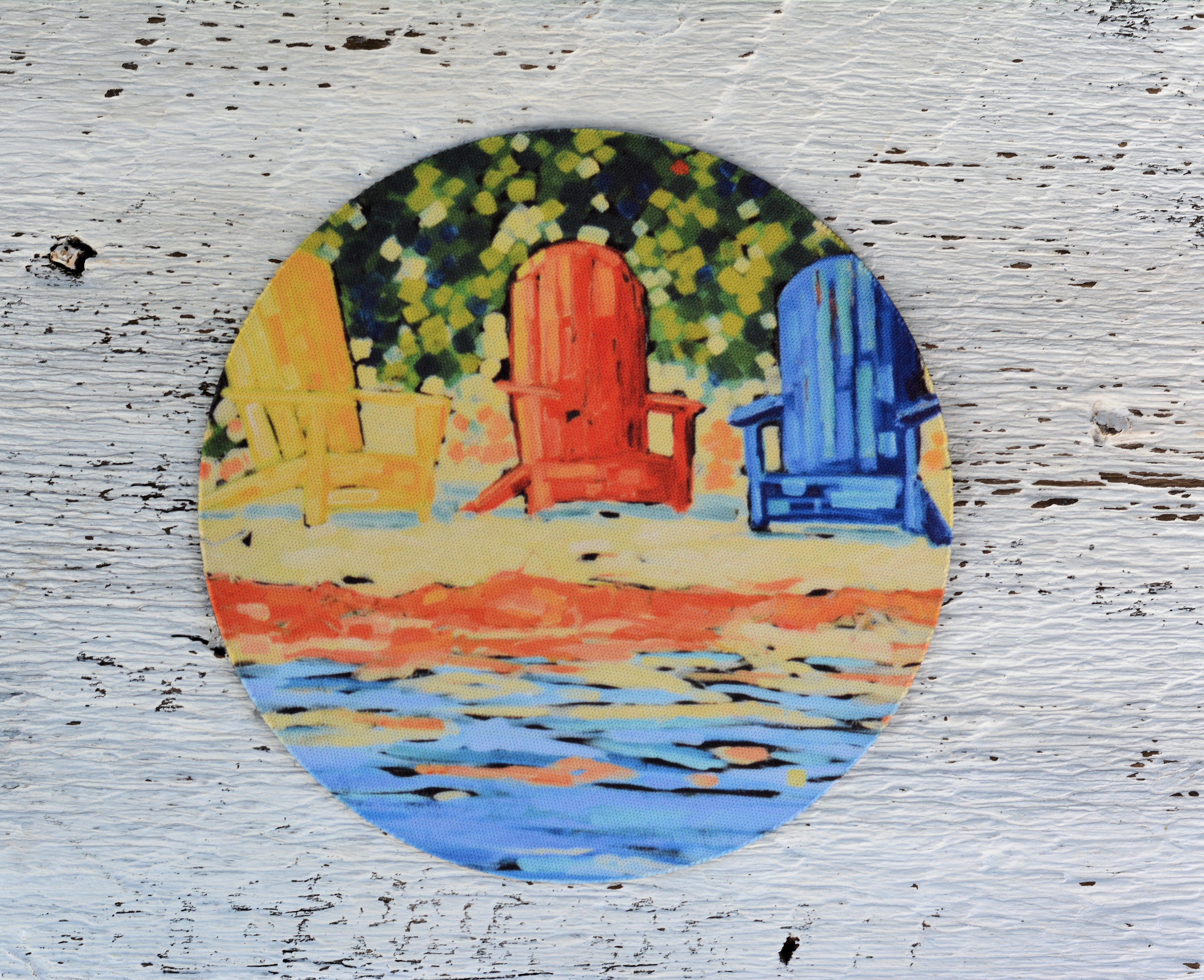 Rubber Grip Jar Opener -Summer Pleasure, Adirondack Chairs, Beach by Dreese Fine Art - Resin Society