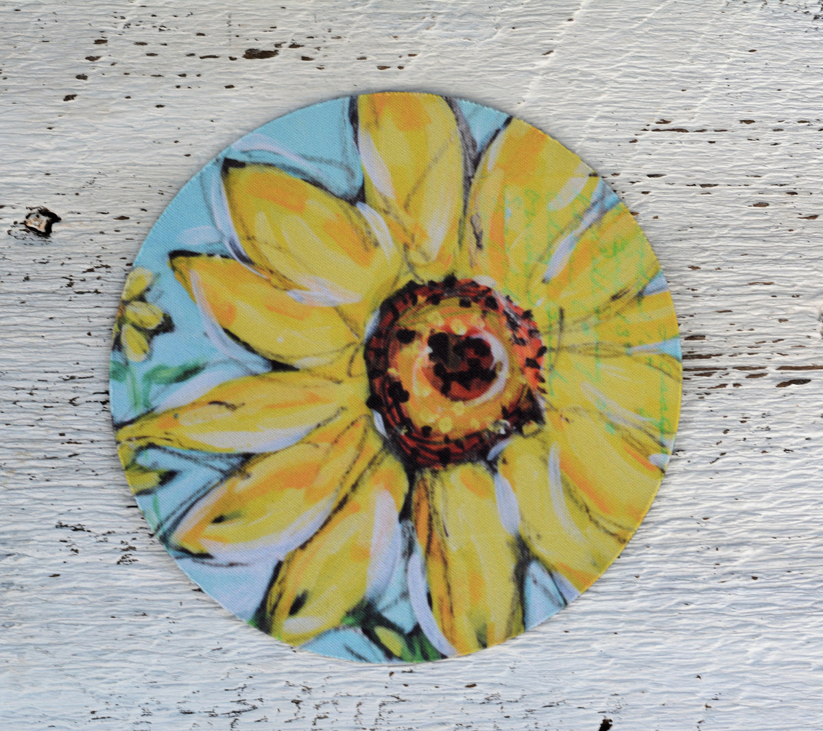 Rubber Grip Jar Opener - Yellow Sunflower by Dreese Fine Art - Resin Society