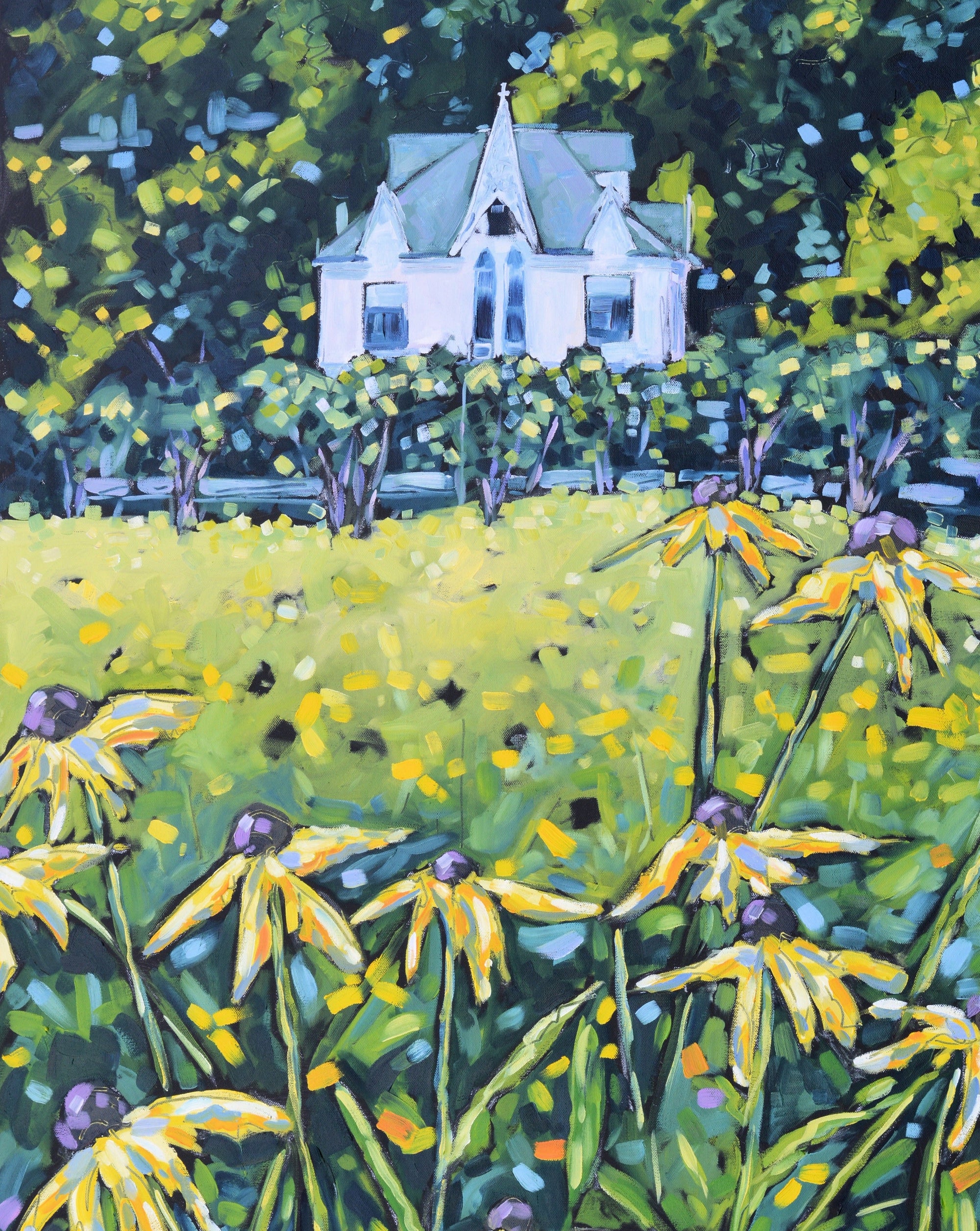 "Black Eyed Susans at Small Point Mackinac Island" Flower Print on Paper - Wall Art Home Decor by Dreese Fine Art