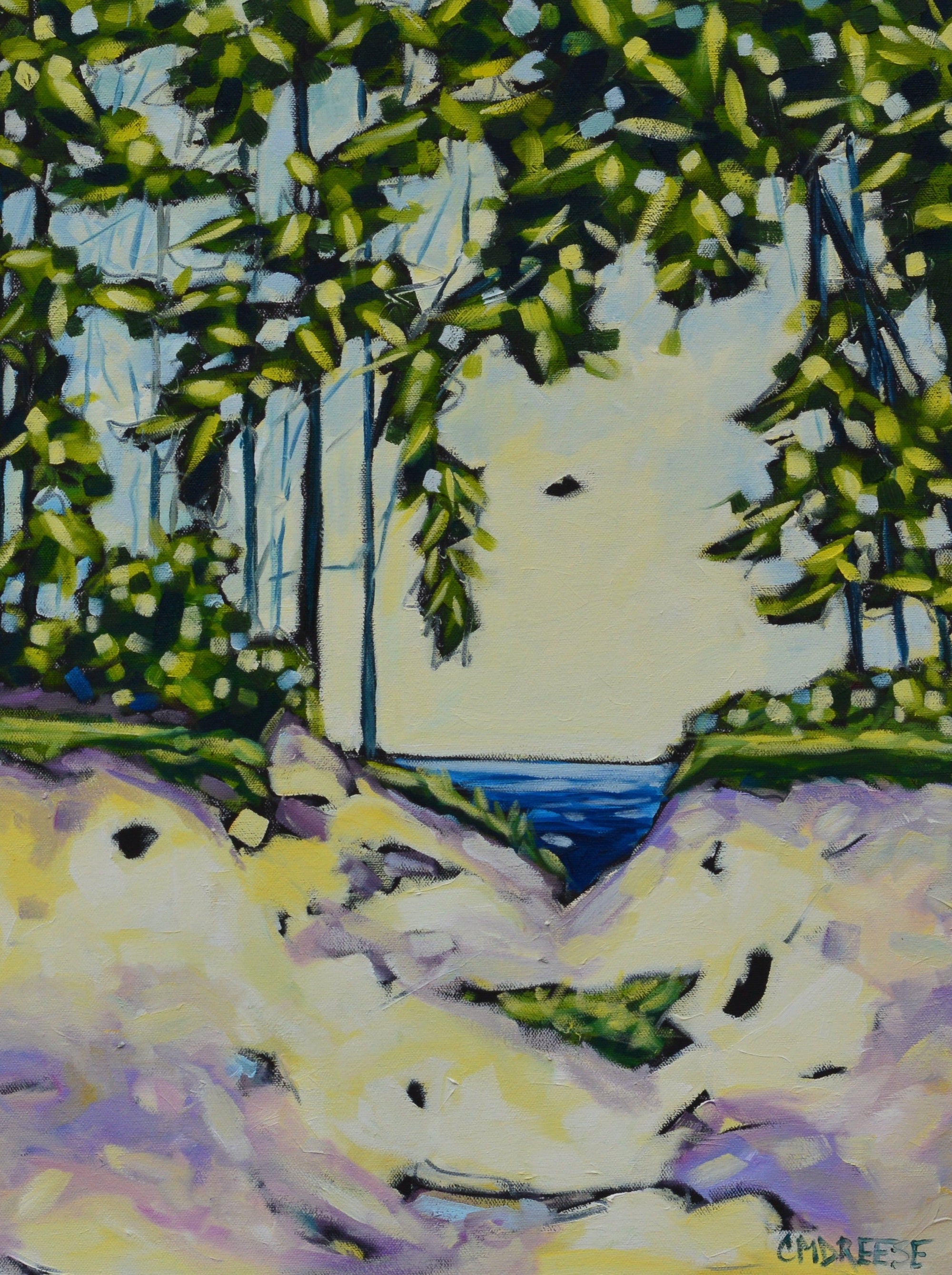 "Lead Me To The Lake" Beach, Lake Glass Art Print by Dreese Fine Art - Resin Society