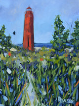 "Little Sable Lighthouse" Silver Lake Glass Art Print by Dreese Fine Art - Resin Society