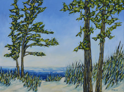 "A Quiet Path to the Lake" Original Oil Painting on Canvas, by Dreese Fine Art - main product image for Resin Society