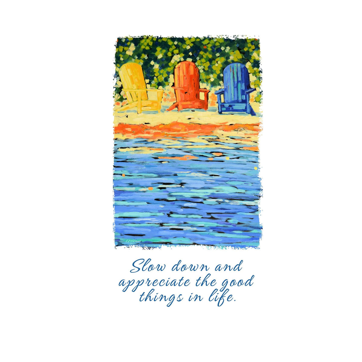 Dish Towel - "Slow Down and Appreciate the Good Things in Life" detail image - Resin Society