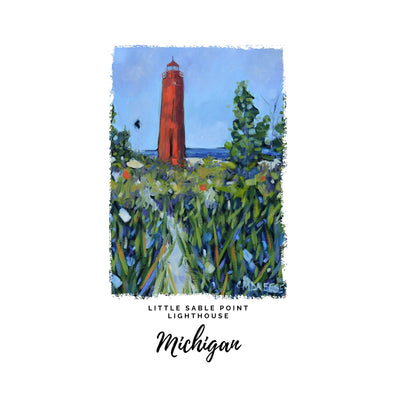 Dish Towel - "Little Sable Point Lighthouse Mears Michigan Kitchen Towel" detail image - Resin Society